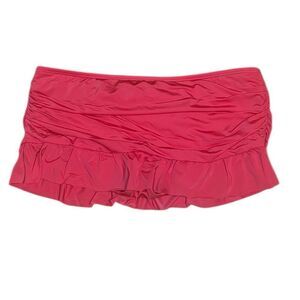 Kenneth Cole Reaction Swim Mini Skirt, Ruffle, rouched, low rise, coral, Medium